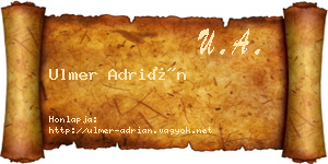 Ulmer Adrián névjegykártya